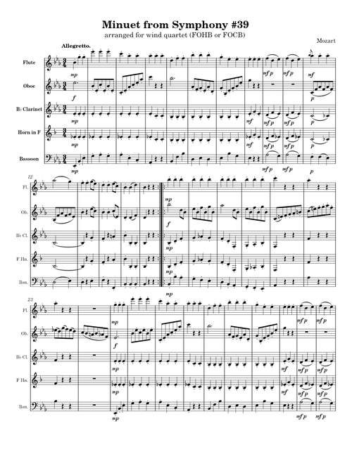 Minuet and trio from Symphony #39 in Eb - Wolfgang Amadeus Mozart