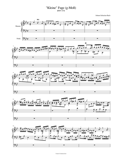 J.S. Bach - "Kleine" Fuge g-Moll (BWV 578)