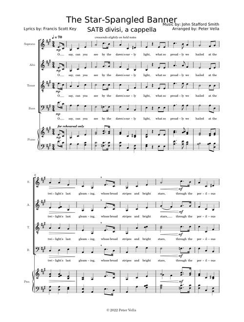 The Star-Spangled Banner arr. Peter Vella