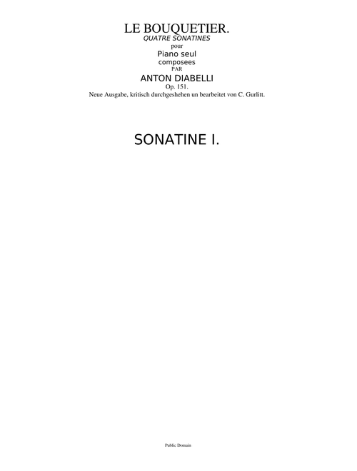 SONATINE I, Anton Diabelli Op. 151.