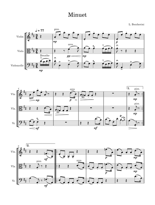 Minuet – Luigi Boccherini - Trio