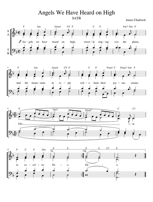 Angels We Have Heard on High (SATB)