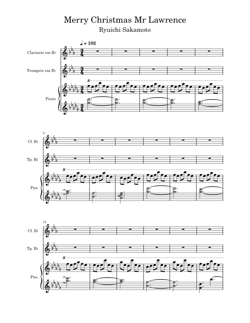 Merry Christmas, Mr. Lawrence – Ryuichi Sakamoto Sheet Music for