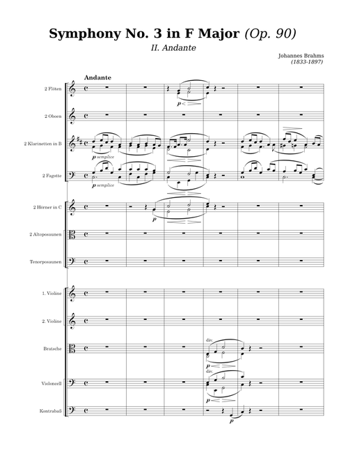 Brahms - Symphony No. 3 in F Major (Op. 90): II. Andante