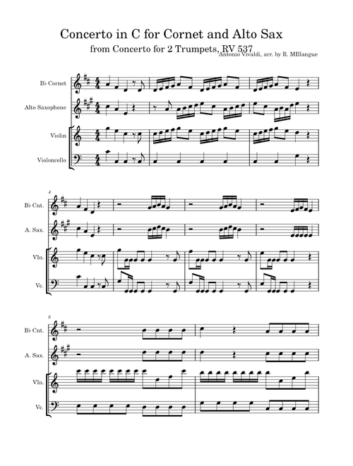 Concerto for 2 Trumpets in C major, RV 537 – Antonio Vivaldi
