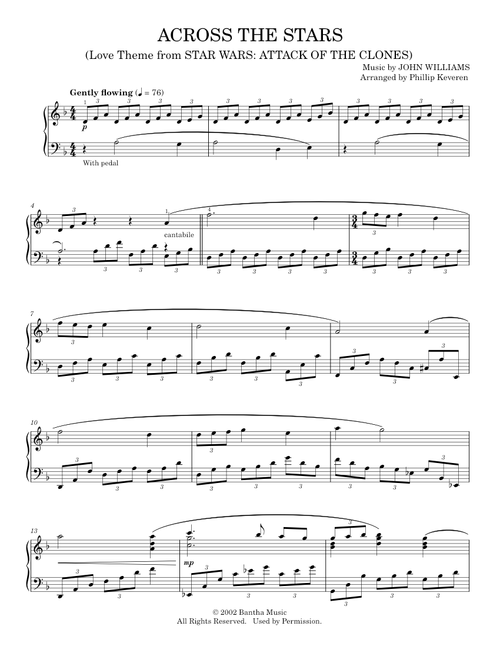 Across the stars - John Williams (Piano Solo)