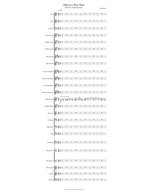 Ode to a New Year (Based on "Auld Lang Syne") - Aaron Graf