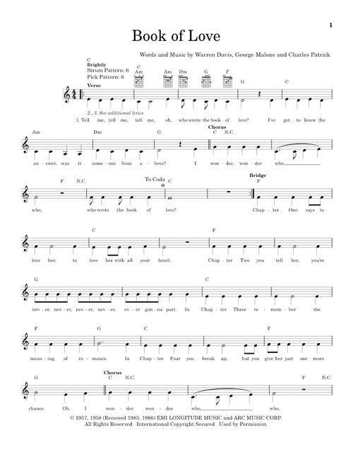 Book Of Love - The Monotones (Easy Guitar)