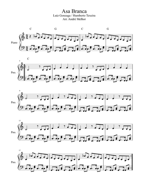 Asa Branca Luiz Gonzaga / Humberto Texeira Arr. André Melhor