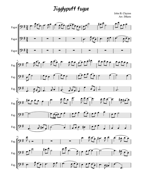 Pokémon - Jigglypuff Fugue (Arr. IMartz) - John B. Clayton (Small Ensemble)