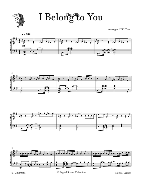 The Killa (I Belong To You) (Arr. Digital Scores Collection) - Tomorrow X Together (Piano Solo)