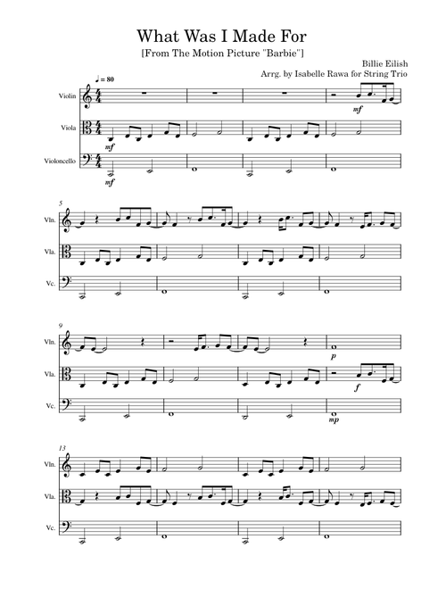 What Was I Made For? – Billie Eilish (string trio)