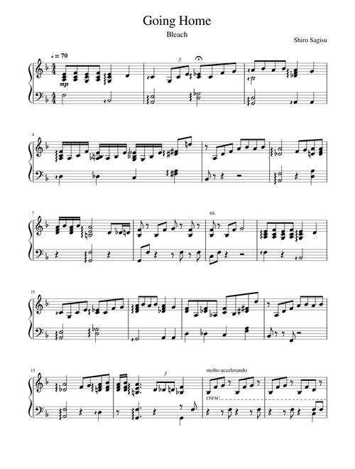 Free Bleach sheet music | Anime hub | Download PDF or print on