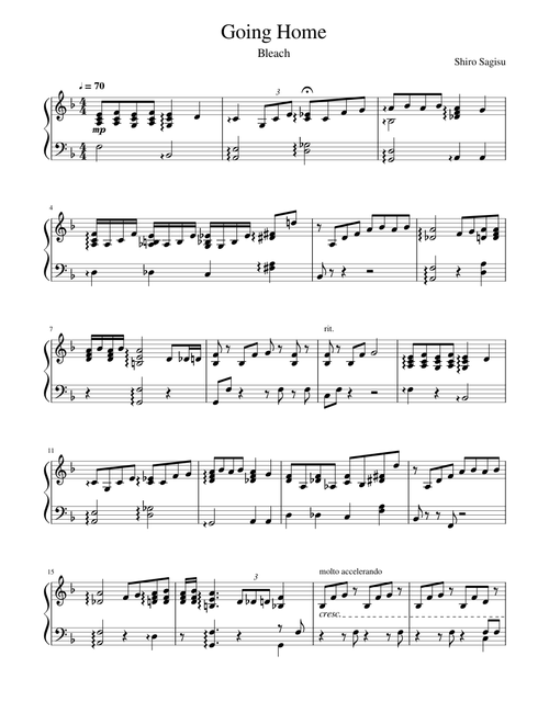 Going Home - Bleach OST (piano)