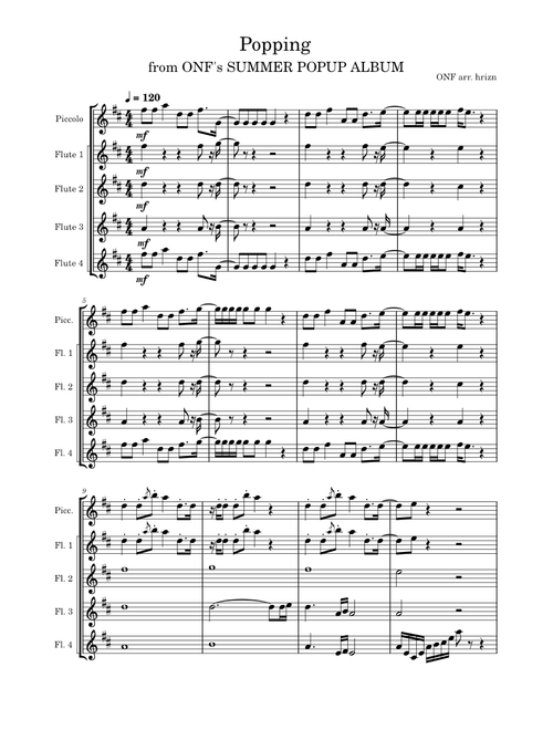 Popping – ONF // Flute Quintet
