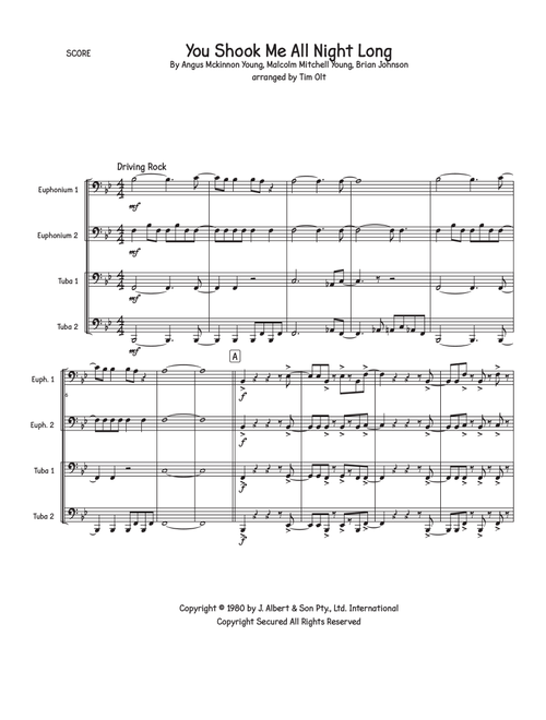 You Shook Me All Night Long (Arr. Tim Olt) - AC/DC (Brass Ensemble)
