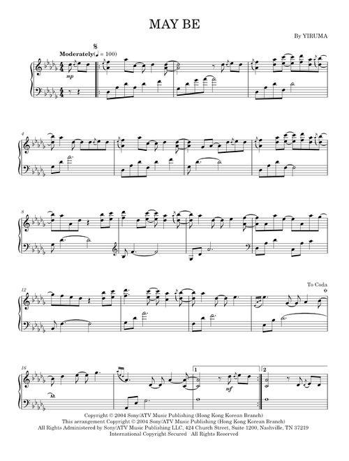 May Be - Yiruma (Piano Solo)