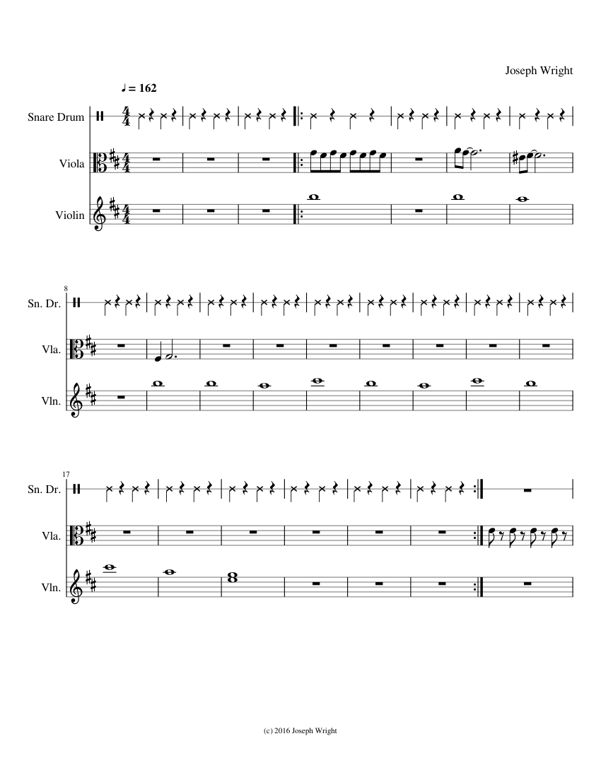 What should I name this (by Joseph) Sheet music for Snare drum, Violin