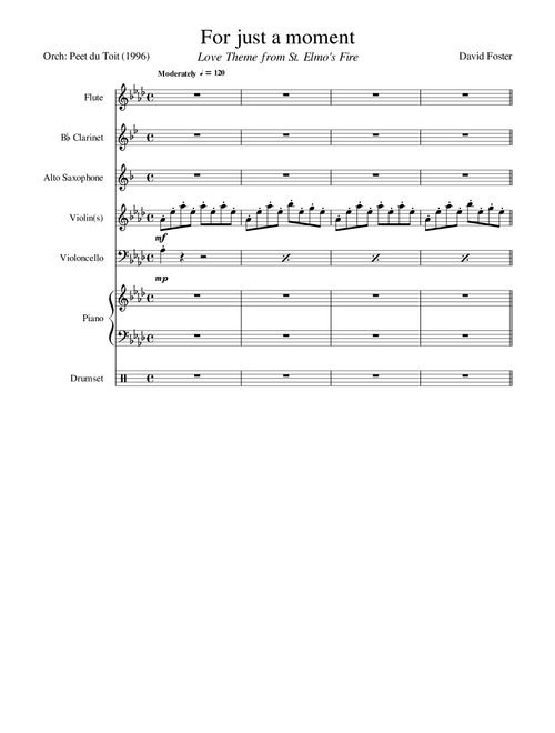For Just A Moment (Arr. Peet du Toit) - Mario Dasilva (Large Ensemble)
