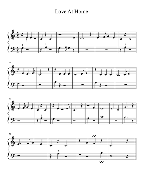 Love At Home - 5-Finger Arrangement