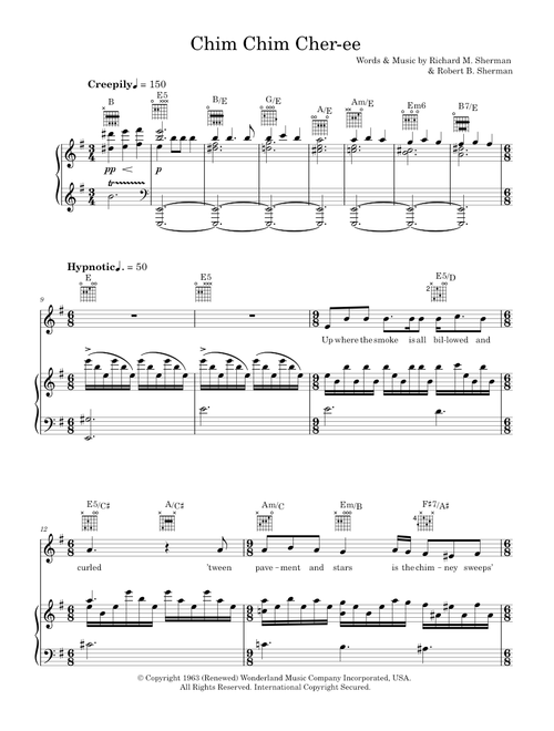 Chim Chim Cher-ee (from Mary Poppins) - Dick Van Dyke & Company (Piano-Vocal-Guitar (Piano Accompaniment))