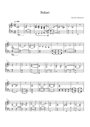 龍山詩譜 Ryuichi Sakamoto - solari Sheet Music with Chords for Soprano