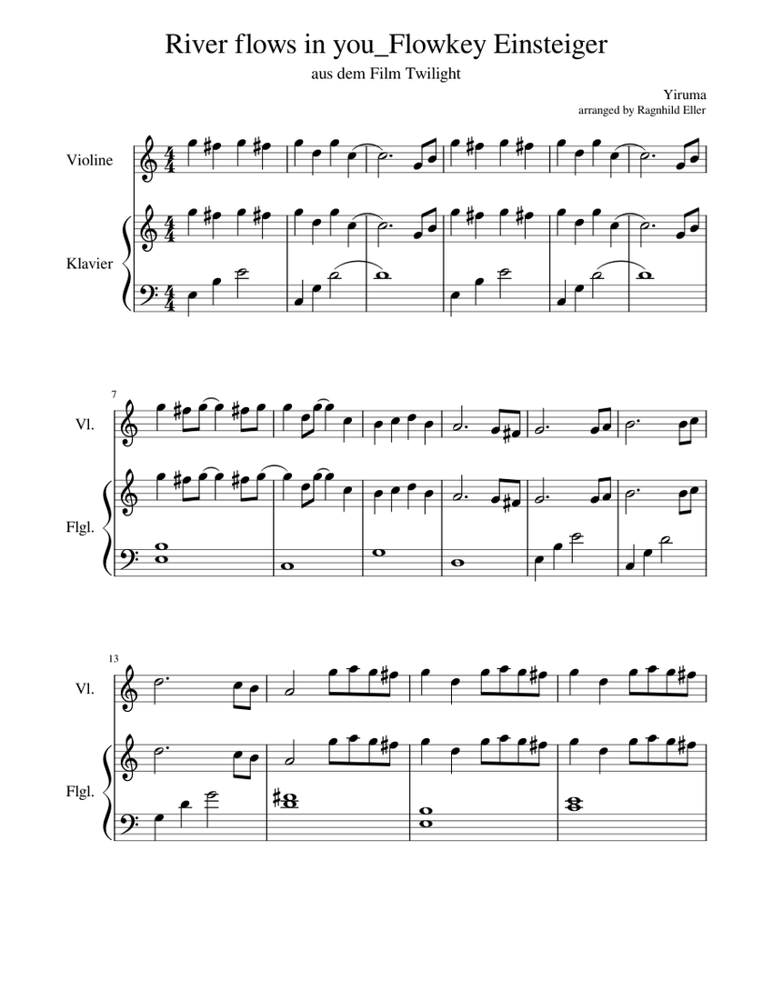 River flows in you piano easy outlet