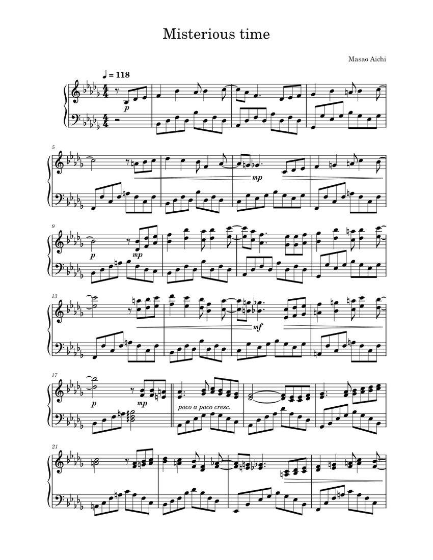 Misterious time Sheet music for Piano (Solo)