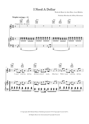 I need a dollar  Aloe Blacc / Drum Sheet Music Sheet Music for Drum group  (Solo) | MuseScore.com