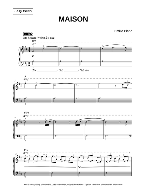 Maison - Emilio Piano (Easy Piano)