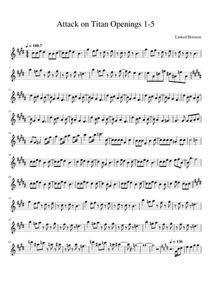 Guren No Yumiya- Attack on Titan OP 1 Sheet Music for Flute (Solo