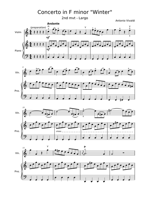 Largo – Antonio Vivaldi Antonio Vivaldi - Largo from Winter