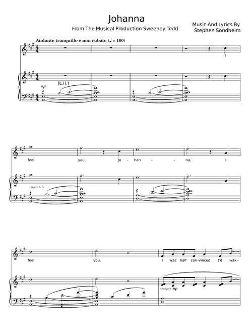 Johanna - Stephen Sondheim