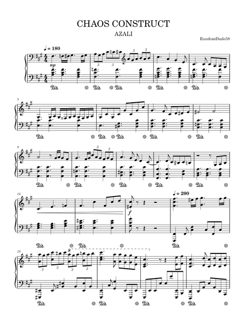 CHAOS CONSTRUCT – AZALI [Piano Only]