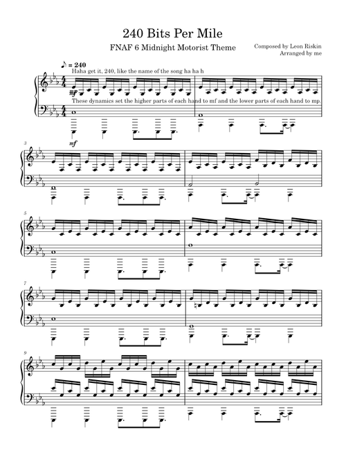 240 Bits Per Mile (Midnight Motorist Theme) – Leon Riskin