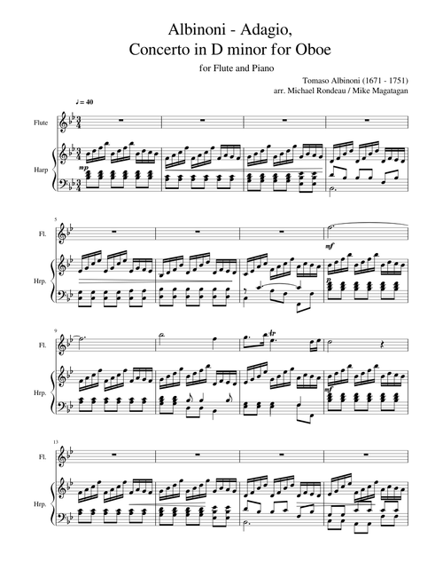 Albinoni - Adagio, Concerto in D minor for Oboe