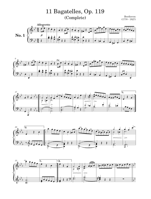 11 Bagatelles, Op. 119 – Ludwig van Beethoven