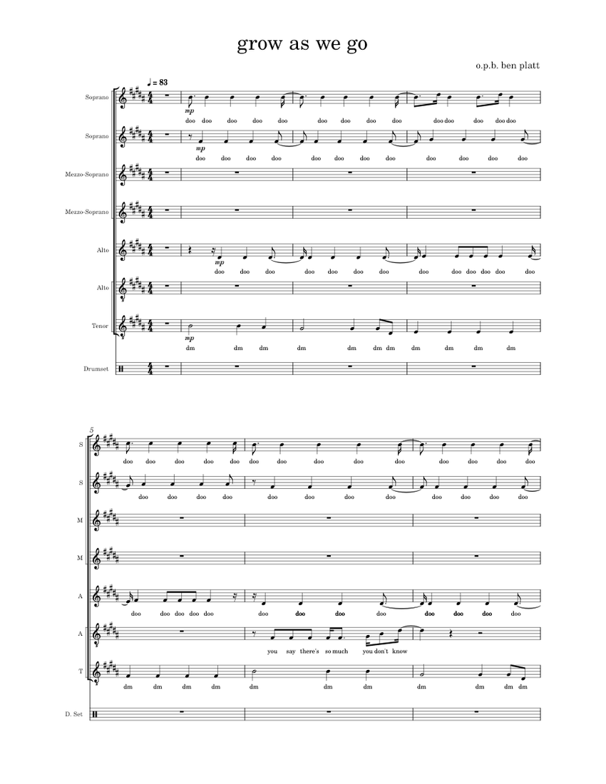 Grow as we go – Ben Platt Grow As We Go – Ben Platt Sheet Music for ...
