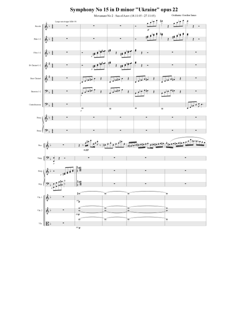 Symphony No 15 in D minor "Ukraine" Opus 22 - 2nd Movement (2 of 5) - Score Only - Grahame Gordon Innes (Full Orchestra)
