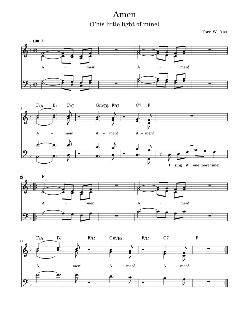 Amen This Little Light Of Mine Tore W Aas Sheet Music For Soprano amen-this-little-light-of-mine-tore-w-aas-sheet-music-for-soprano