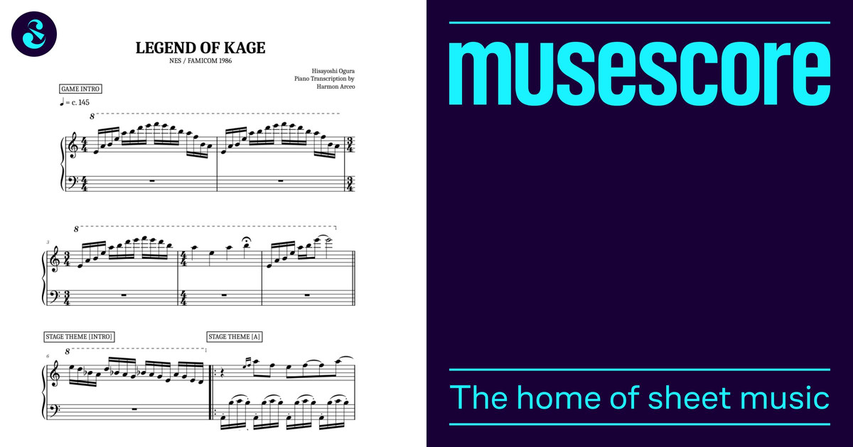 Legend of Kage (NES / FAMICOM) – Hisayoshi Ogura Sheet Music for