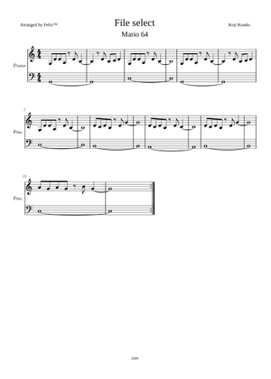 Super Mario 64 — Select File — easy piano — for complete beginners ...
