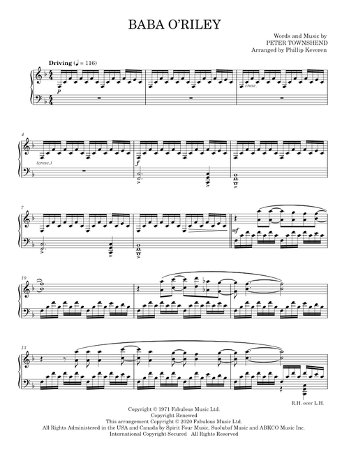 Baba O'Riley - The Who (Piano Solo)