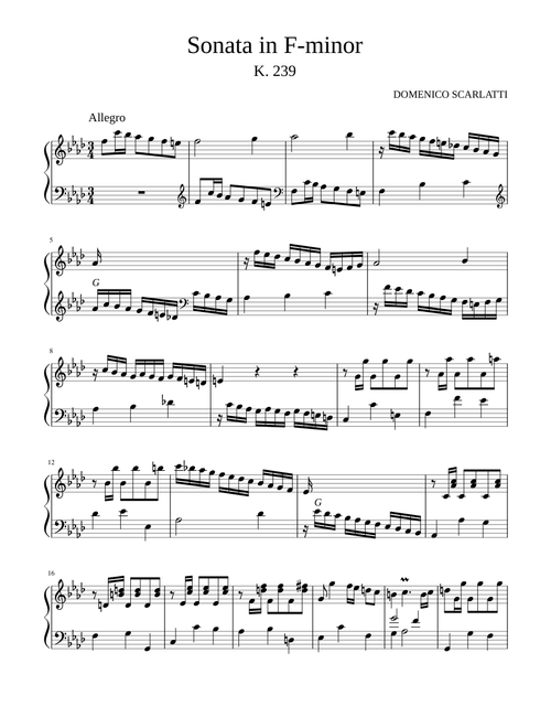 Domenico Scarlatti - Sonata in F-minor, K. 239