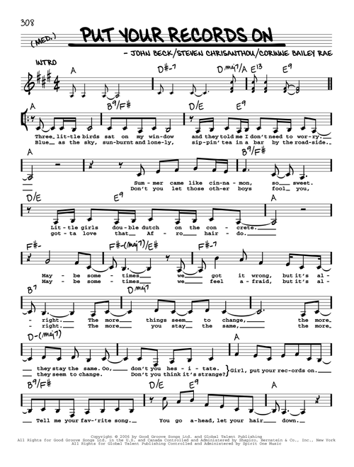 Put Your Records On - Corinne Bailey Rae (Real Book - Melody-Chords-Lyrics)