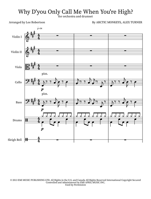 Why D'you Only Call Me When You're High? (Arr. Lee Robertson) - Arctic Monkeys (Small Ensemble)