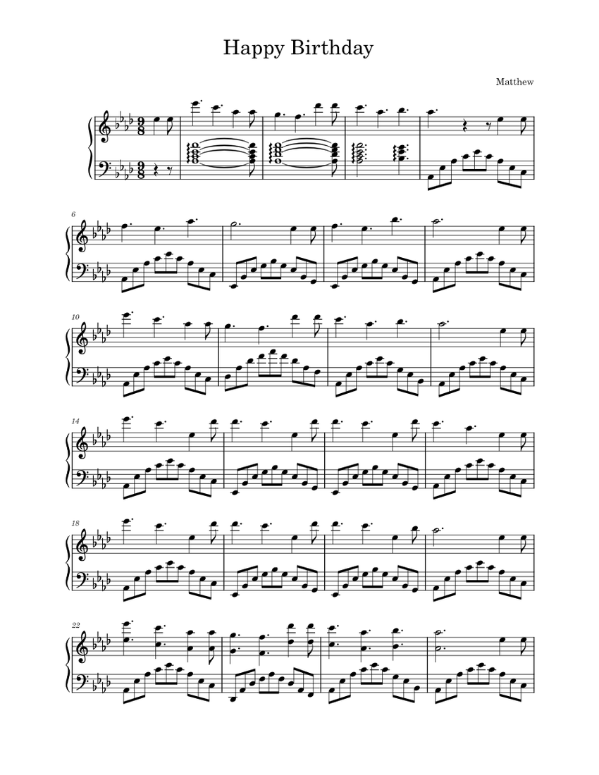 Happy Birthday to You – Misc Traditional Happy Birthday Sheet music for ...