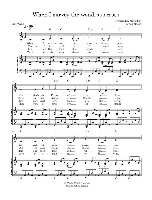 When I Survey The Wondrous Cross – Issac Watts