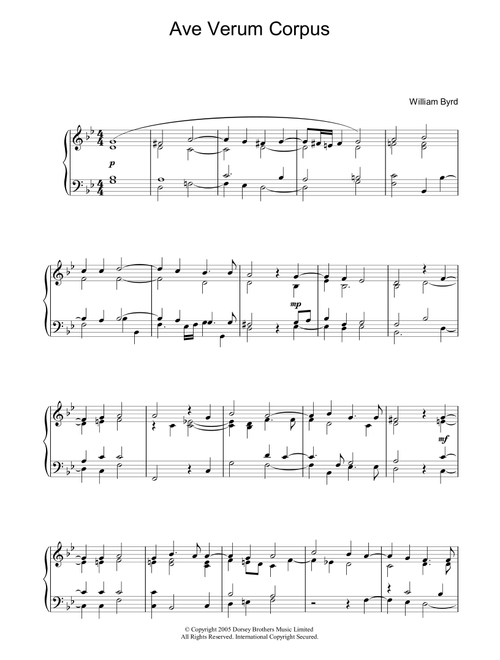 Ave Verum Corpus - William Byrd (Piano Solo)