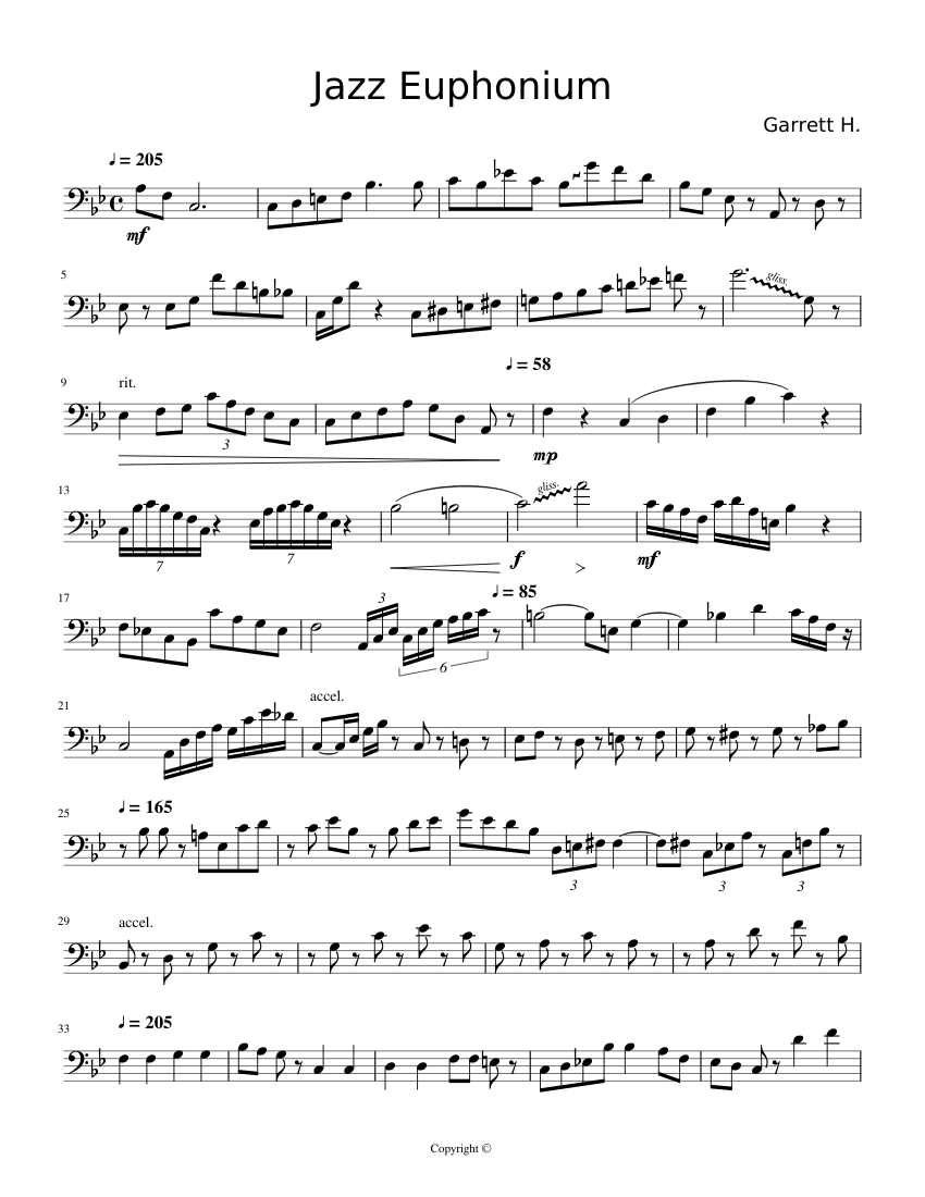 Jazz Euphonium Sheet music for Euphonium (Solo)